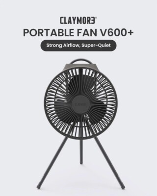 Claymore Portable Fan V600+ (Warm Gray) - Portable Fan with Airflow for Outdoor