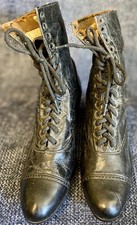 Antique Edwardian C1910 Ladies Shoes, Fancy Leather