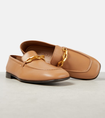Jimmy Choo Diamond Tilda Brown Leather Loafers Z3925 Size  display picture 3