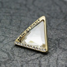 New 18K Gold GP Simulated Emerald Crystal Triangle Stud Earrings Antique Gifts