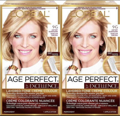 2 X L'Oreal Paris Age Perfect Excellence Creme - 9G Light Soft Golden Blonde