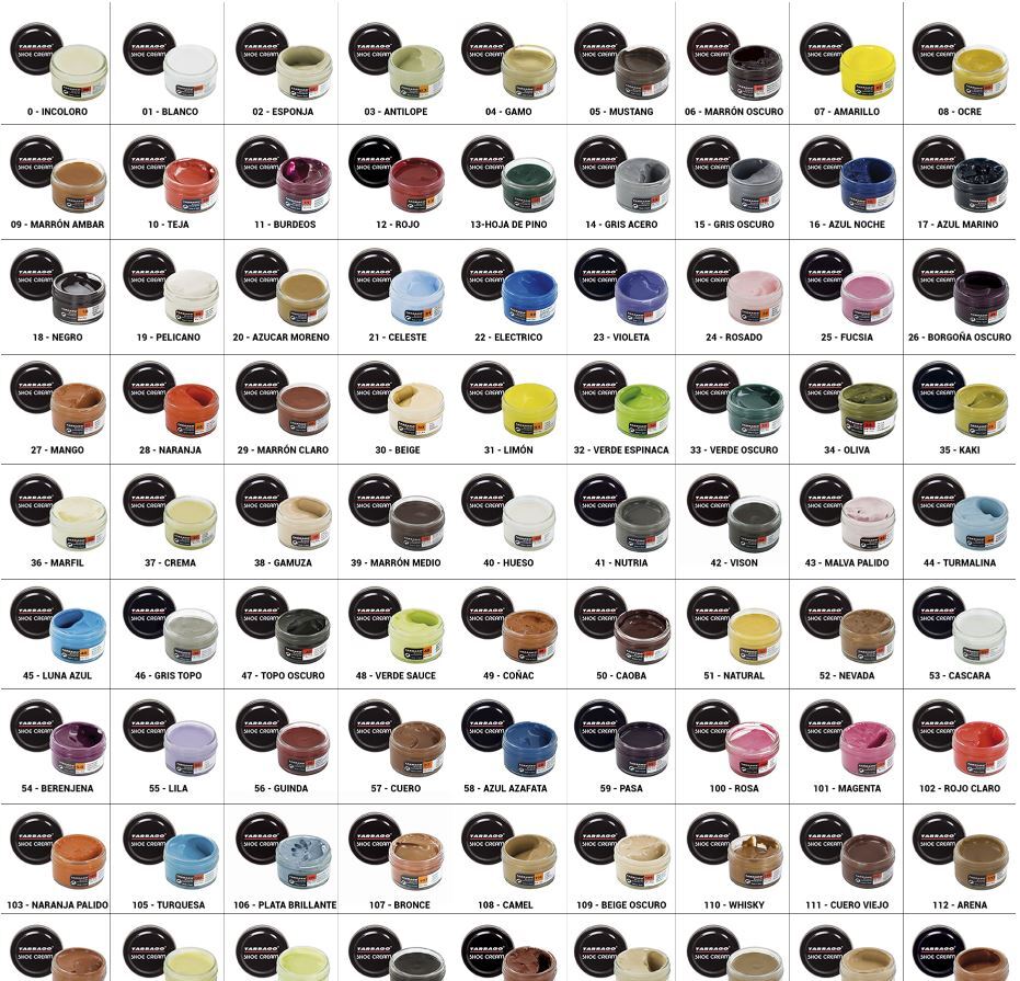 Crema para Calzado Zapatos todos los colores Betún Marca Tarragó 50 ml