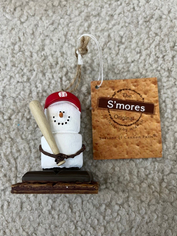 Snowman S'mores Baseball Player Ornament