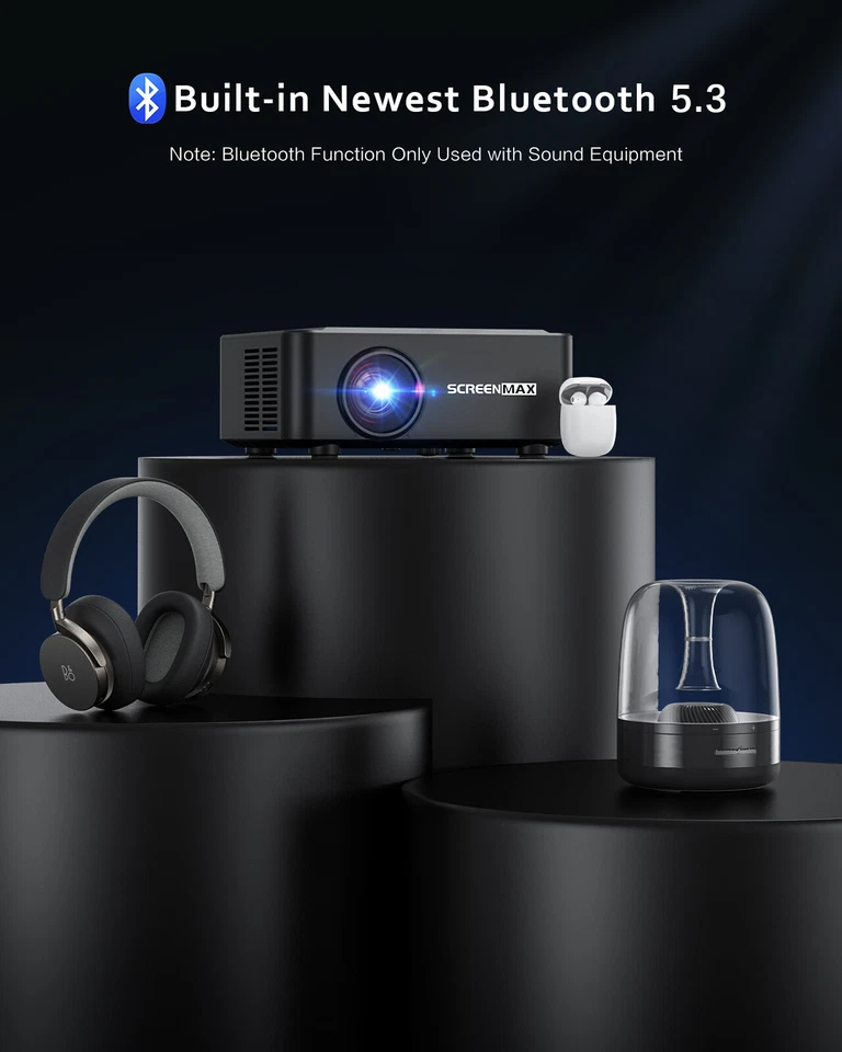 4K Projector 50000LMS 1080P 3D 5G WiFi Bluetooth Video Home Theater 230" Display - Image 4 of 4