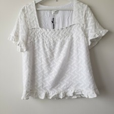 Line & dot womens square neck top size L Ruff...