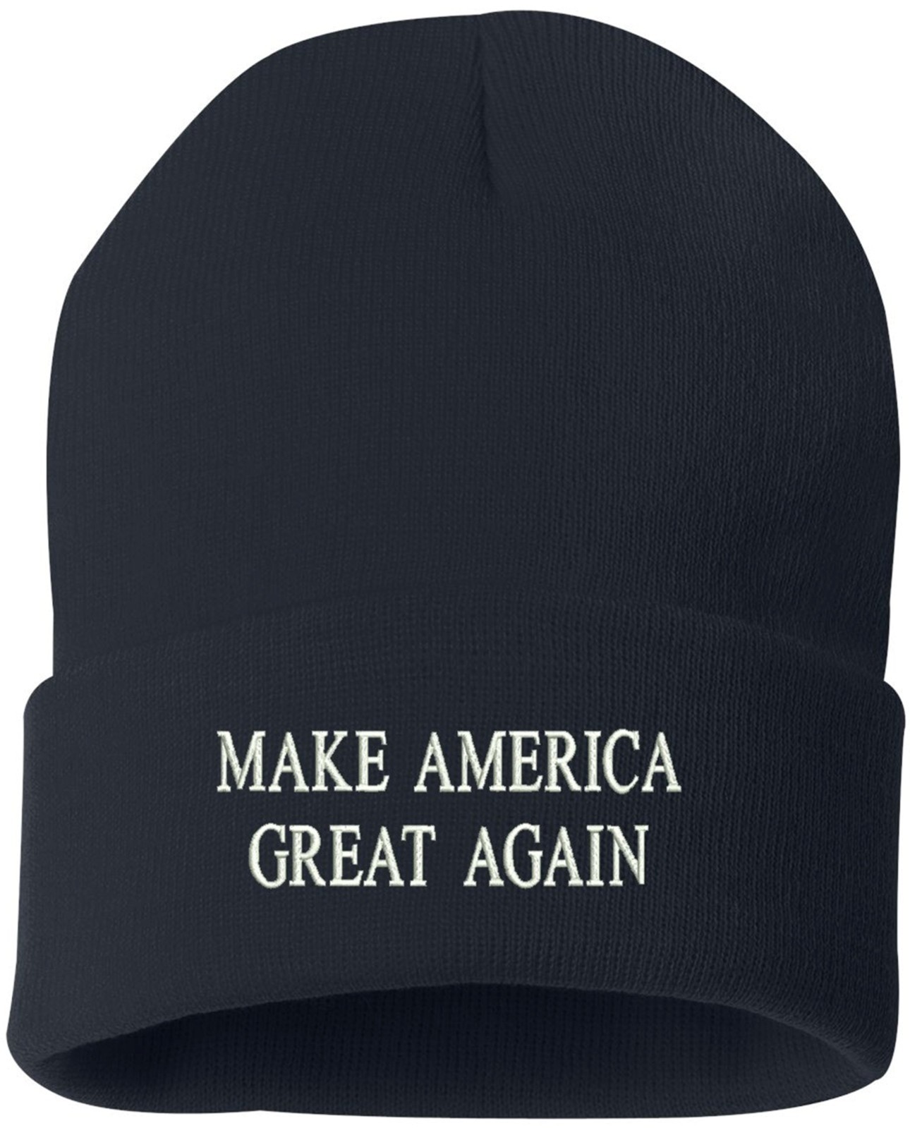 Make America Great Again Navy Knit Cuffed Beanie for Supporters