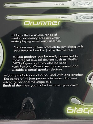 MiJam B2 Air Drumsticks Motion Activated iPod iPhone MP3 untested AS IS