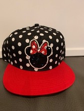 NWT Disney MINNIE MOUSE Embroidered Sequined Polka-Dot Snapback Cap Hat CUTE