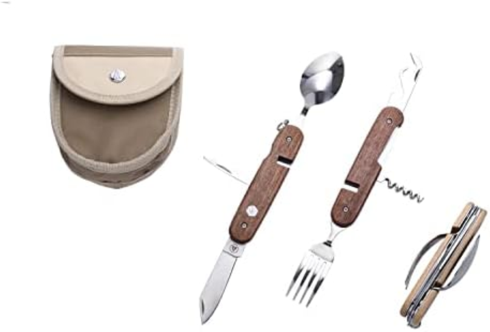 Laguiole - Set di piatti pieghevoli da campeggio per 2 persone