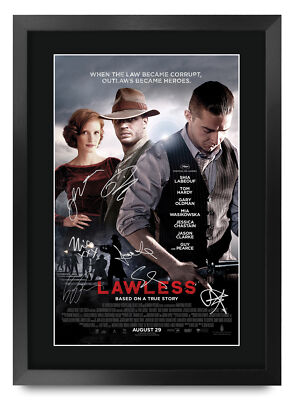 Lawless Tom Hardy Shia LaBeouf A3 Poster gerahmt Autogramm Bild Film Fans