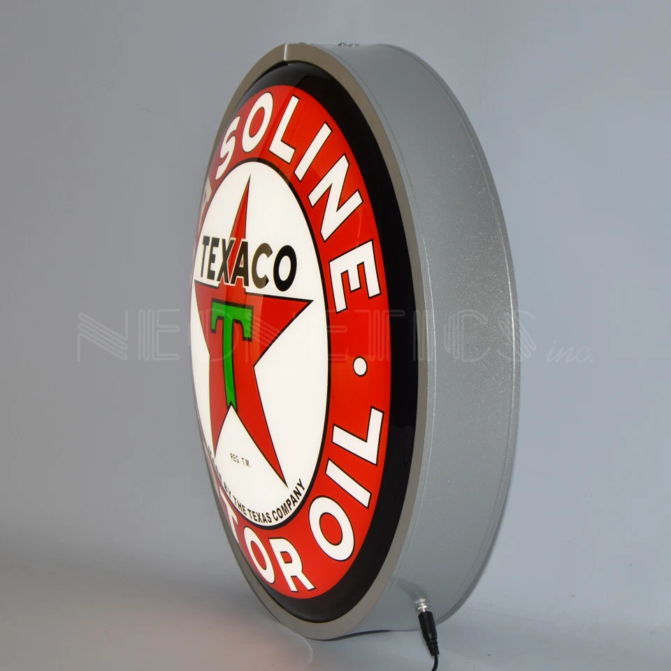Texaco back lit LED Garage wall lamp Gas Motor Oil pump globe opti neon sign - Image 2 of 3
