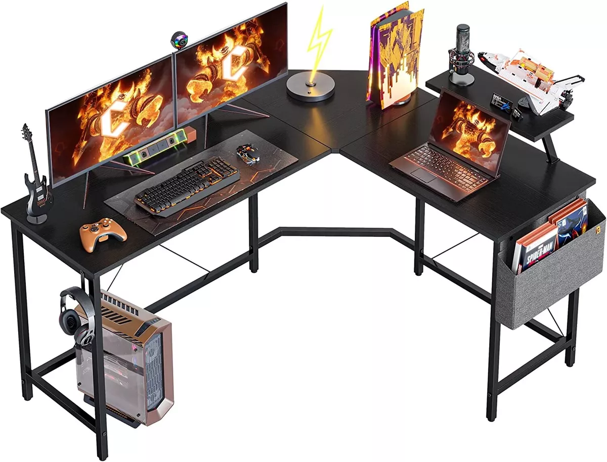 Gaming l shaped sale desk with storage