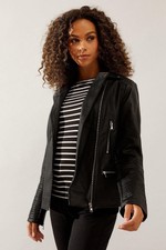 Wallis Faux Leather Jacket Womens Daywear Jackets & Coats