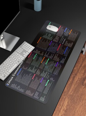 Linux Cheat Sheet Desk Mat | Linux Shortcut Key Mouse Pad | Water Resistant Mat
