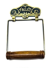 Antique Brass Toilet Roll/Paper Holder, Victorian Bathroom, Vintage Wall Mount