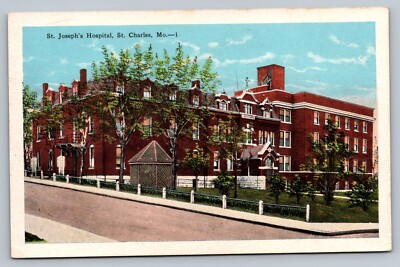 St Joseph's Hospital St Charles Missouri c1915 White Boarder  Vintage Postcard