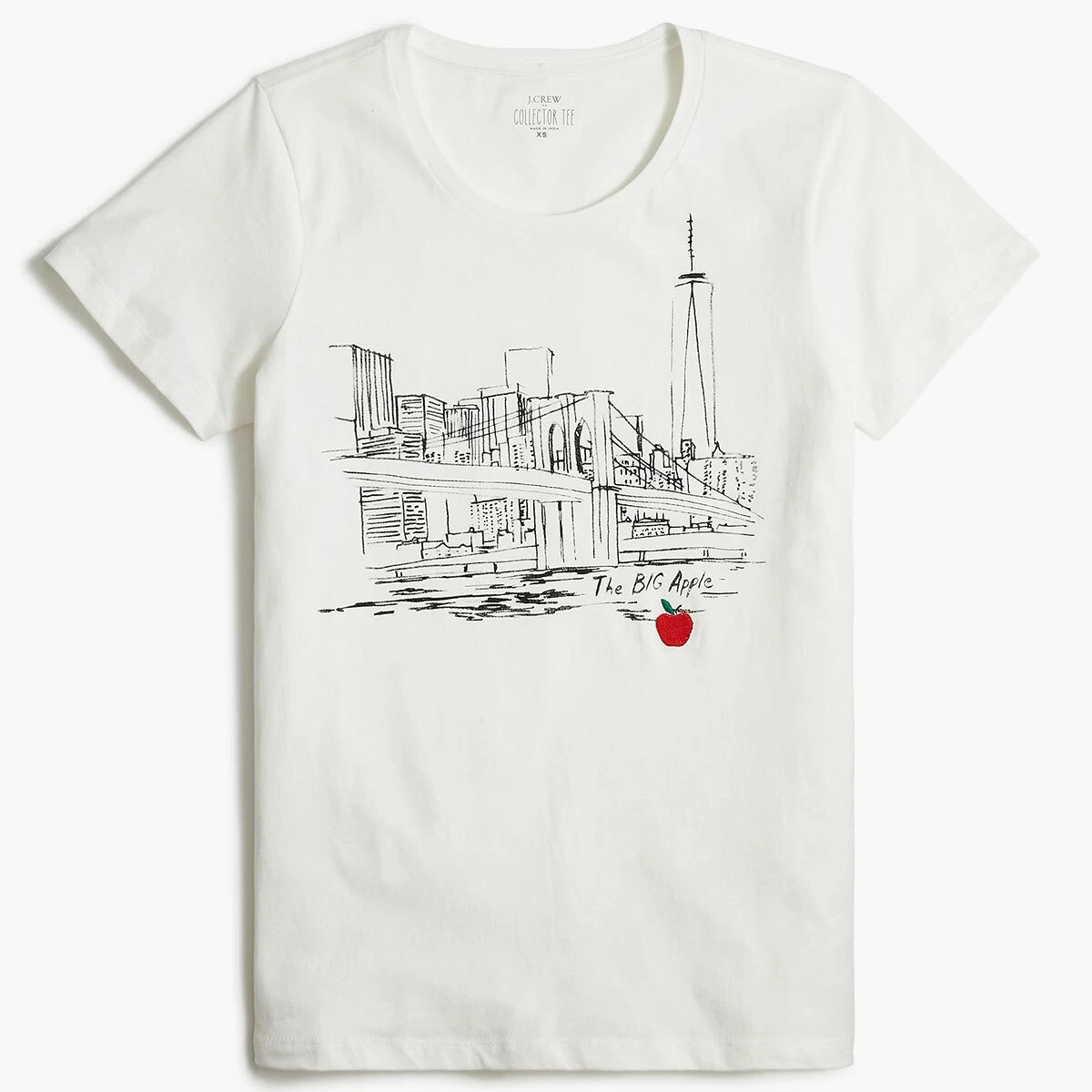 J Crew NWT Cotton New York City The Big Apple Collector's Tee NYC T-Shirt Sz XS