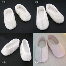 1/6 1/4 1/3 Uncle BJD Archaic Cloth Shoes Satin Cotton Embroidered White / Black