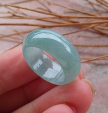 Certified Green Burma 100 Natural A JADE Jadeite Circle RING USA. 6.5    581480