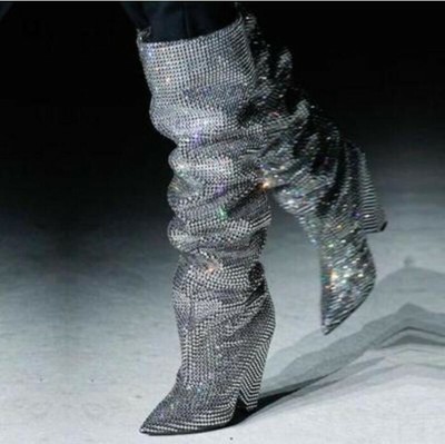 rhinestone slouch boots