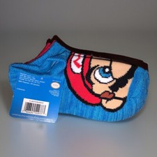 NEW SUPER MARIO BROS. Boys Socks - 5 Prs- Youth Shoe Size 7.5-3.5 Nintendo