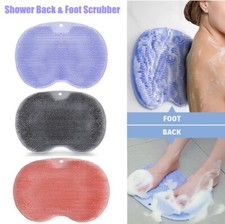 Silicone Foot Back Scrubber Exfoliating Massager Shower Pad Cleaning Mat Bath US