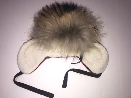 Burberry Children Fair Isle Beanie Trapper Hat Fur Trim M 2-4Y NEW - Picture 5 of 11