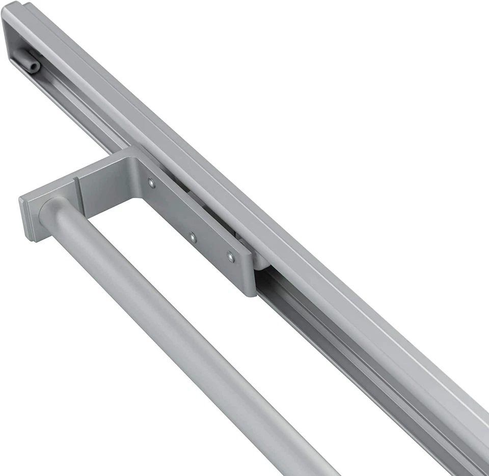 Porta asciugamani bagno Argento Barra Estraibile Orientabile Inserto - Immagine 4 di 4