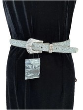 New Ariat Women's Crystal Studded Genuine Leather Western Belt Size Small