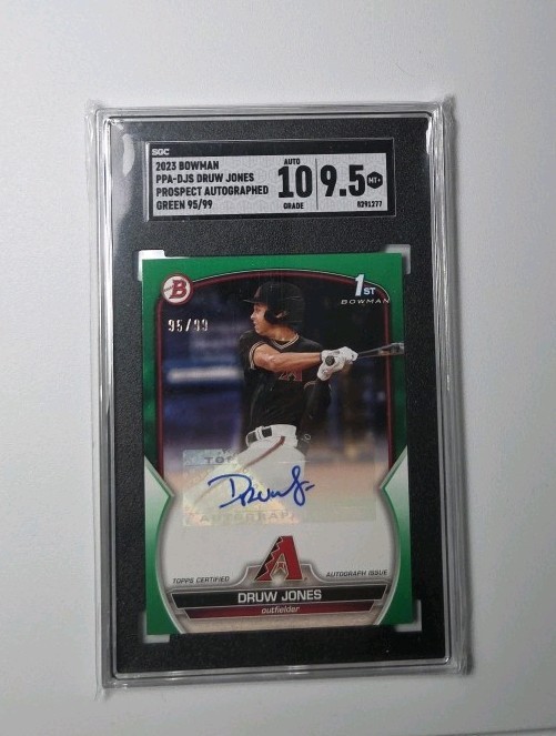 2023 Bowman Paper Prospect Autographs Druw Jones #PPA-DJS (AU, RC) Green 95/99
