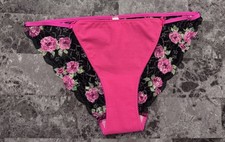 NWT VICTORIA'S SECRET PINK LARGE FLORAL LACE VINTAGE RARE STRING BIKINI PANTIES
