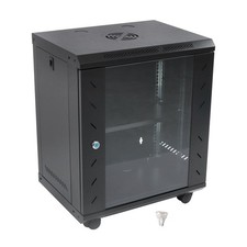 Wall Mount Server Rack 15.5" Deep Locking Glass Door & Panels 12U