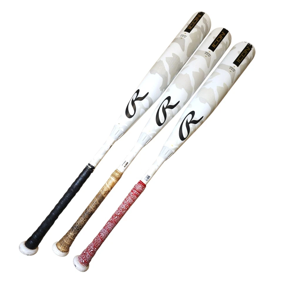 Lote de 3 bates de béisbol Rawlings Icon USA 2025 29" y 31" usados *leer* Foto 2 de 4