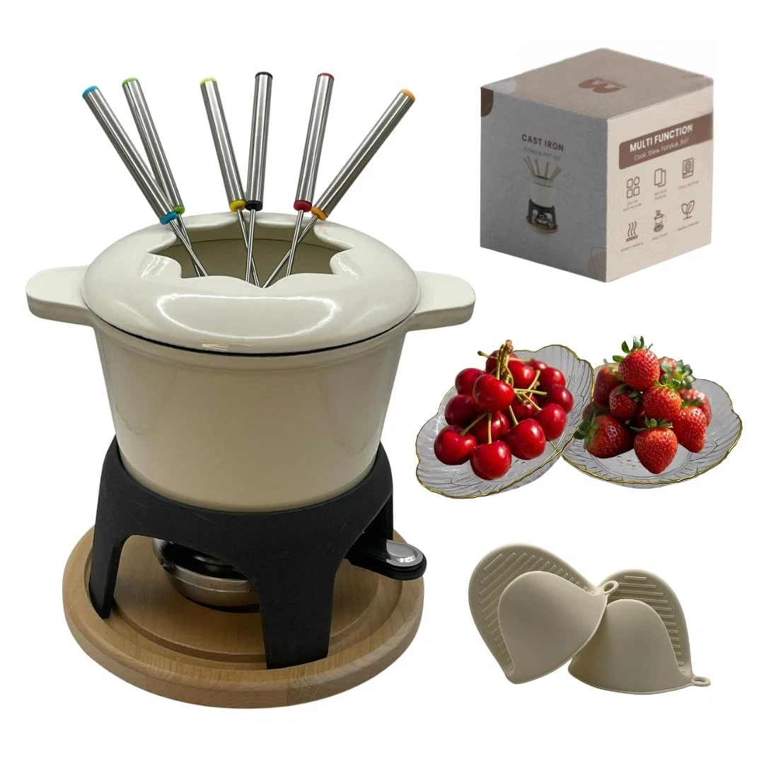 Cast Iron Chocolate Fondue Set with Accessories Non Electric
Opens in a new window or tab