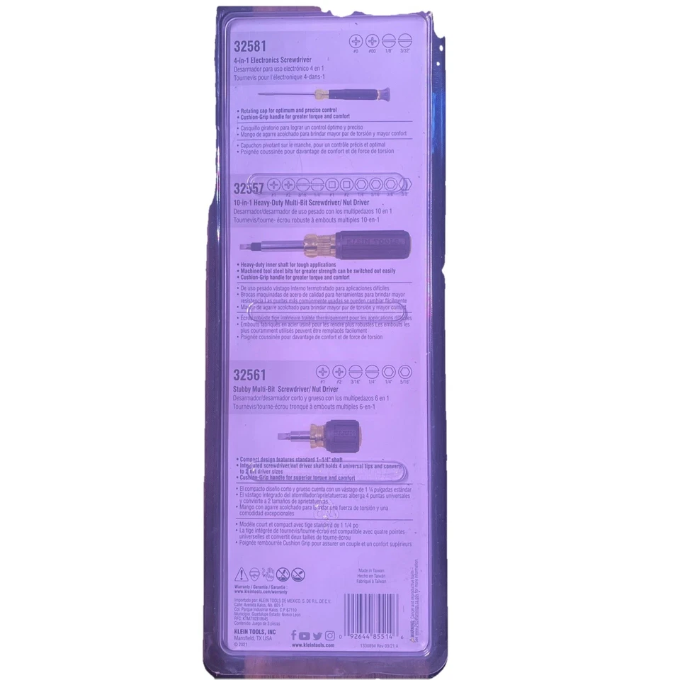 Precision Heat-Treated 3-Piece Multi-Bit Screwdriver/Nut Driver Set for DIY Pros - Image 2 of 2