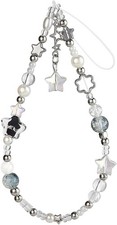 Silver Star Phone Chain Pearl Beaded Phones Charm Cute Cellphone Lanyard Wrist S