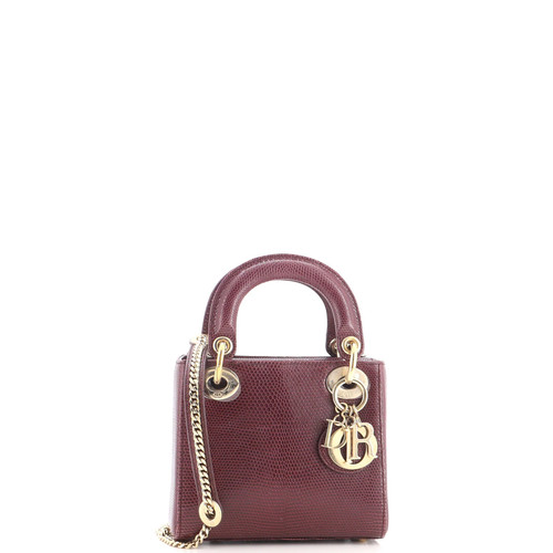 Christian Dior Lady Dior Chain Bag Lizard Mini