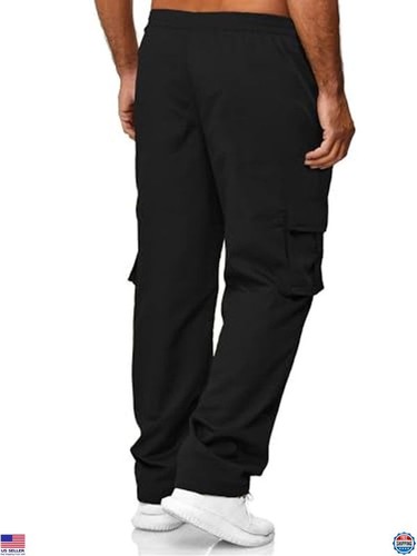 Felpa uomo casual cargo con coulisse, tasche, joggers, pantaloni tattici - Foto 2 di 7