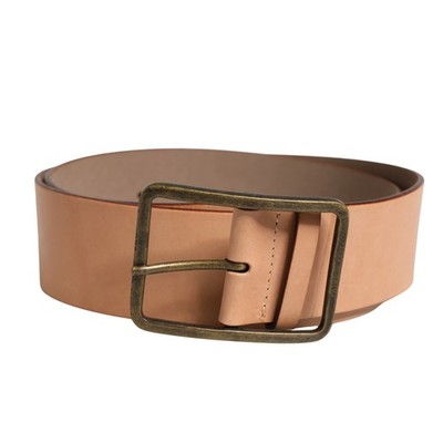 PATRIZIA PEPE Belt Beige Genuine Leather Wide Waist Metal Buckle Tag s. M 150usd