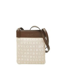 Bulgari Logomania Borsa a Tracolla Pochette Beige Marrone Tela Pelle... GZl1hvkd