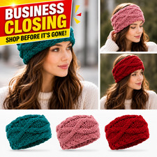 Women's Winter Chunky Knit Headbands Braided Knitted Ear Warmer Crochet Head