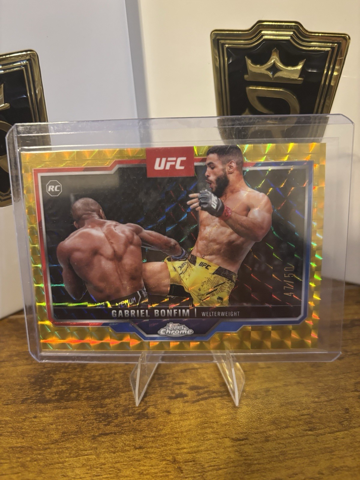 Topps 2025 Chrome UFC Gabriel Bonfim #26 Gold Geometric /50