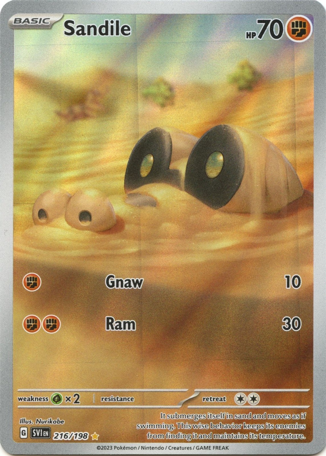Sandile - 216/198 - Pokemon Scarlet Violet Base Illustration Rare NM