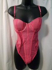 VICTORIA'S SECRET PINK TEDDY CORSET THONG SIZE 36C NWT