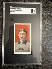 1910 T206 Sweet Caporal Mordecai Brown Portrait SGC 3 VG