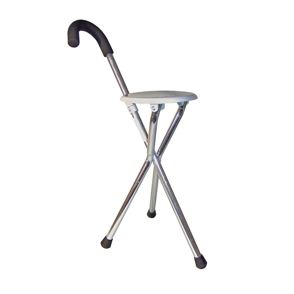 Gehstock mit Sitzfläche klappbar Aluminium Sitzstock leicht belastbar bis 136 kg - Bild 1 von 1