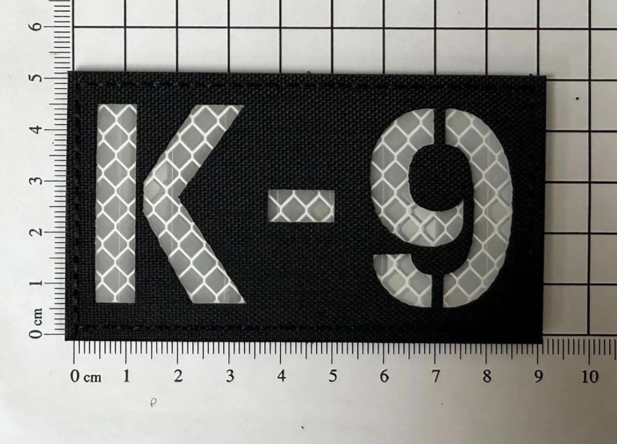 K9 Patch – Laser Cut Hook ID for Working Dog's or Handlers (Silver Background)