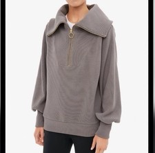 VARLEY Vine Half-Zip Pullover Ribbed Gray