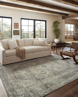 Loloi Magnolia Home by Joanna Gaines Sinclair Collection SIN-04 Natural/Sage ...
