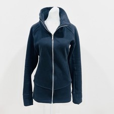 Lululemon Radiant Jacket II Emerald Black Women s Size 6 Cotton Fleece Full Zip